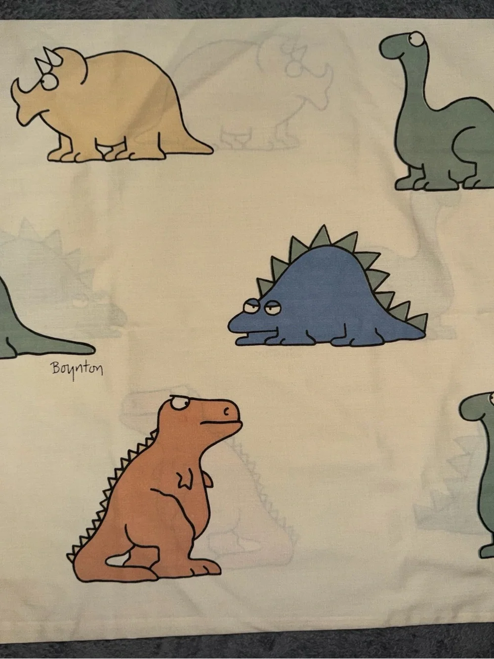 Martex Sandra Boynton Dinosaurs Twin Vintage 1986 Pillow Case Only